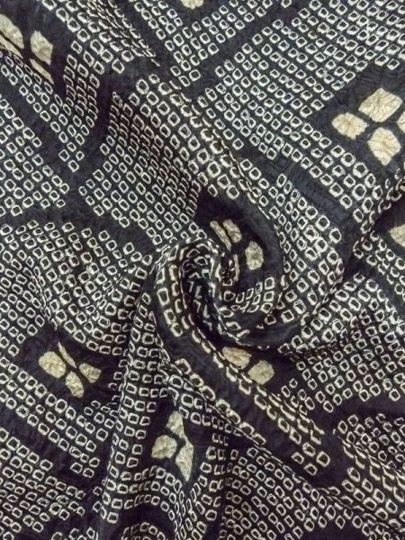 画像11: N0305C  女性用 羽織  シルク(正絹)   黒, 青海波 【中古】 【USED】 【リサイクル】 ★★★☆☆ (11)