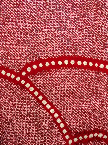 画像4: N0305F  女性用 羽織  シルク(正絹)   赤色, かのこ 【中古】 【USED】 【リサイクル】 ★★★☆☆ (4)