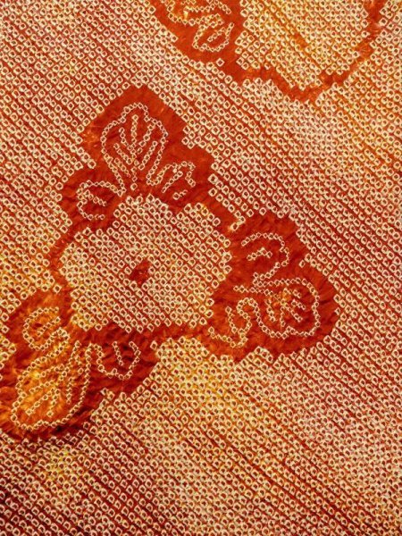 画像4: N0305G Mint  女性用 羽織  シルク(正絹)   朱赤, 花 【中古】 【USED】 【リサイクル】 ★★★★☆ (4)