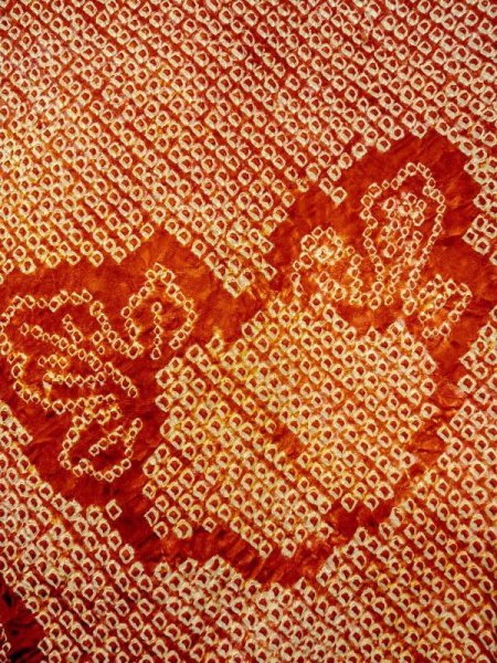 画像5: N0305G Mint  女性用 羽織  シルク(正絹)   朱赤, 花 【中古】 【USED】 【リサイクル】 ★★★★☆ (5)