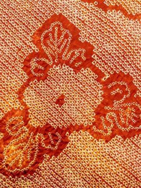 画像6: N0305G Mint  女性用 羽織  シルク(正絹)   朱赤, 花 【中古】 【USED】 【リサイクル】 ★★★★☆ (6)