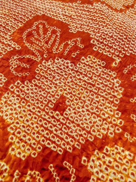 画像8: N0305G Mint  女性用 羽織  シルク(正絹)   朱赤, 花 【中古】 【USED】 【リサイクル】 ★★★★☆ (8)