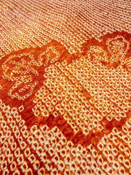 画像9: N0305G Mint  女性用 羽織  シルク(正絹)   朱赤, 花 【中古】 【USED】 【リサイクル】 ★★★★☆ (9)