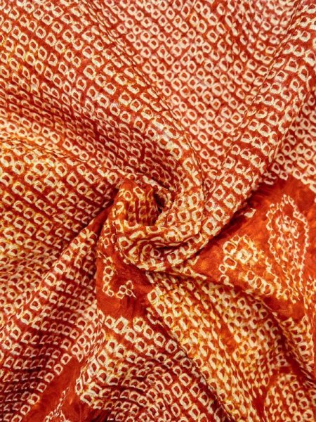 画像11: N0305G Mint  女性用 羽織  シルク(正絹)   朱赤, 花 【中古】 【USED】 【リサイクル】 ★★★★☆ (11)