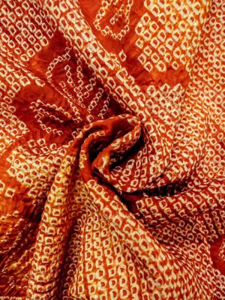 画像12: N0305G Mint  女性用 羽織  シルク(正絹)   朱赤, 花 【中古】 【USED】 【リサイクル】 ★★★★☆ (12)