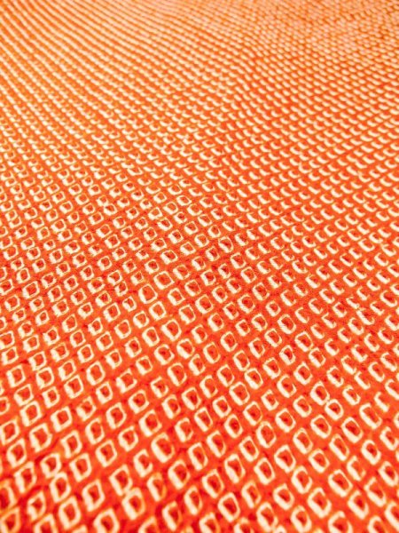 画像10: N0305J  女性用 羽織 銀杏柄 シルク(正絹)  鮮やか 橙色, かのこ 【中古】 【USED】 【リサイクル】 ★★★☆☆ (10)