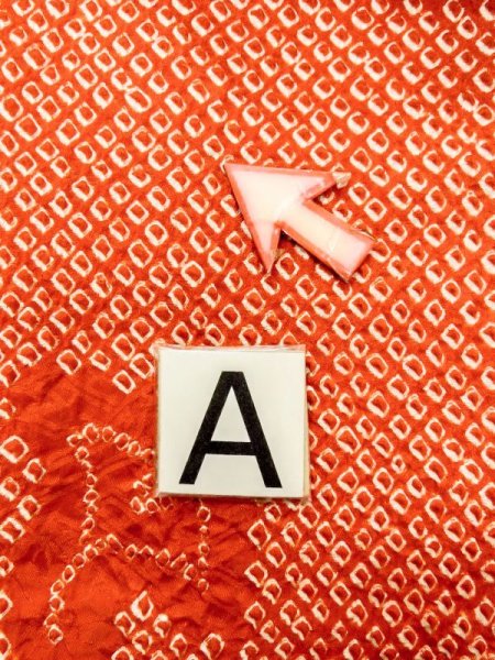 画像14: N0305J  女性用 羽織 銀杏柄 シルク(正絹)  鮮やか 橙色, かのこ 【中古】 【USED】 【リサイクル】 ★★★☆☆ (14)