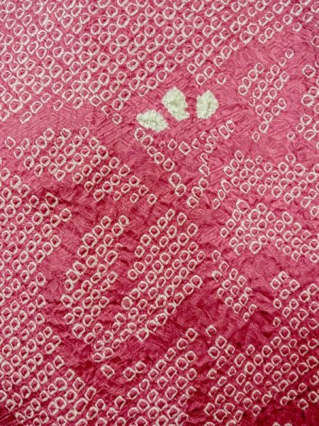 画像5: N0305L  女性用 羽織  シルク(正絹)  深い 桃色, あやめ 【中古】 【USED】 【リサイクル】 ★★★☆☆ (5)