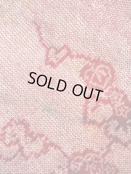 画像3: N0305N  女性用 羽織  シルク(正絹)   赤色, 葉 【中古】 【USED】 【リサイクル】 ★★☆☆☆ (3)