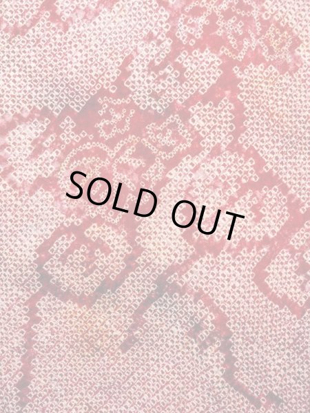 画像4: N0305N  女性用 羽織  シルク(正絹)   赤色, 葉 【中古】 【USED】 【リサイクル】 ★★☆☆☆ (4)