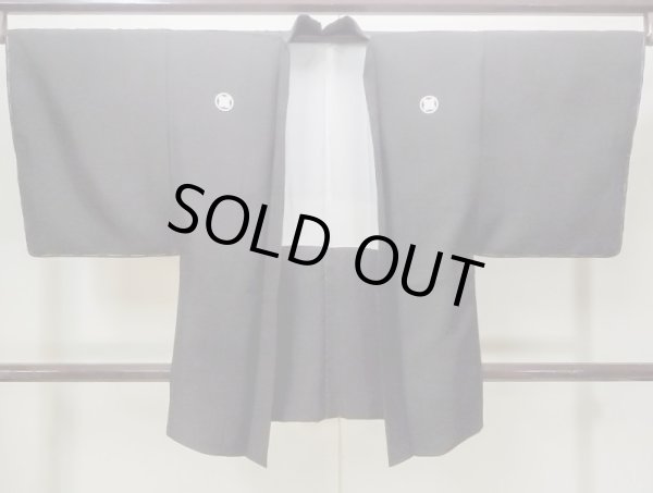 画像1: N0305P Mint  男性用羽織  シルク（正絹）   黒,  【新古品】 【USED】 【リサイクル】 ★★★☆☆ (1)