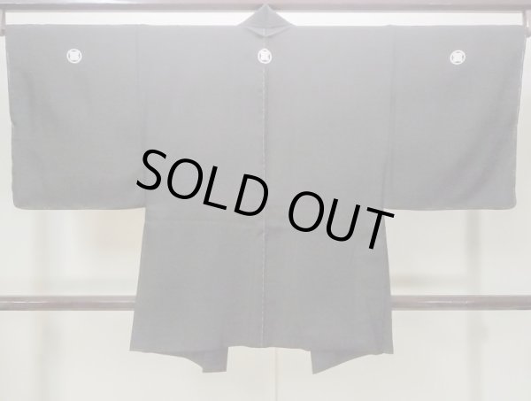 画像2: N0305P Mint  男性用羽織  シルク（正絹）   黒,  【新古品】 【USED】 【リサイクル】 ★★★☆☆ (2)