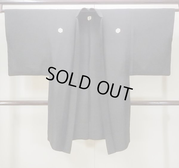 画像1: N0305Z Mint  男性用羽織  シルク（正絹）   黒,  【新古品】 【USED】 【リサイクル】 ★★☆☆☆ (1)