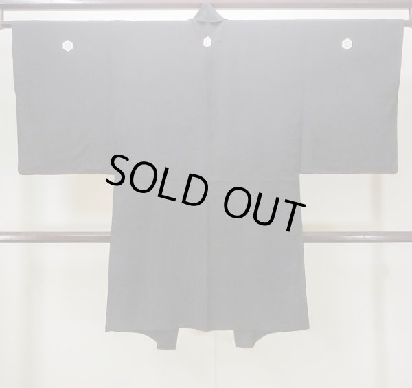 画像2: N0305Z Mint  男性用羽織  シルク（正絹）   黒,  【新古品】 【USED】 【リサイクル】 ★★☆☆☆ (2)