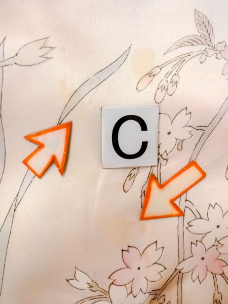 画像16: N0312A  女性用 小紋  シルク（正絹）  淡い 桃色, 花 【中古】 【USED】 【リサイクル】 ★★☆☆☆ (16)