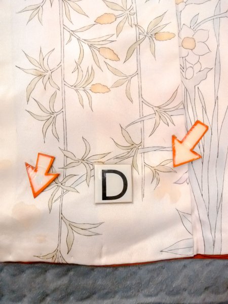 画像17: N0312A  女性用 小紋  シルク（正絹）  淡い 桃色, 花 【中古】 【USED】 【リサイクル】 ★★☆☆☆ (17)