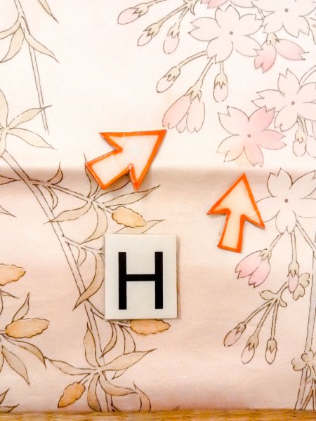 画像21: N0312A  女性用 小紋  シルク（正絹）  淡い 桃色, 花 【中古】 【USED】 【リサイクル】 ★★☆☆☆ (21)