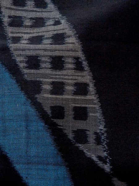 画像7: N0312G  女性用 単衣  シルク（正絹）   黒, 抽象的模様 【中古】 【USED】 【リサイクル】 ★☆☆☆☆ (7)