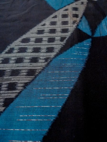 画像8: N0312G  女性用 単衣  シルク（正絹）   黒, 抽象的模様 【中古】 【USED】 【リサイクル】 ★☆☆☆☆ (8)