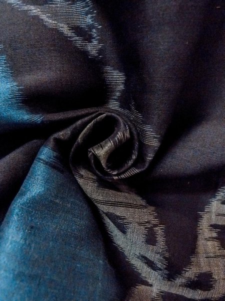 画像12: N0312G  女性用 単衣  シルク（正絹）   黒, 抽象的模様 【中古】 【USED】 【リサイクル】 ★☆☆☆☆ (12)