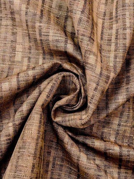 画像9: N0312H  女性用 単衣  シルク（正絹） 淡い 薄い 茶色, チェック柄 【中古】 【USED】 【リサイクル】 ★★☆☆☆ (9)