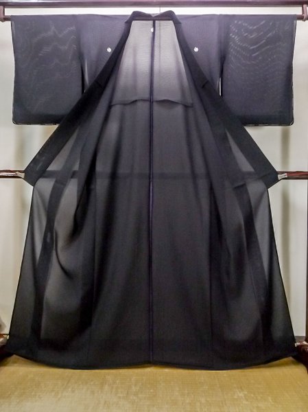 画像2: N0312O  女性用 喪服  シルク（正絹）   黒,  【中古】 【USED】 【リサイクル】 ★★☆☆☆ (2)