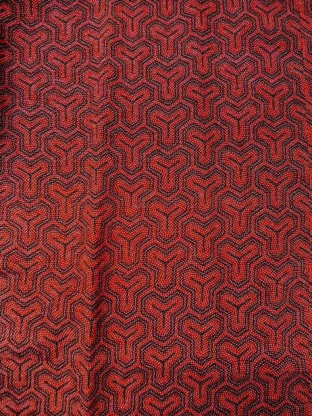 画像3: N0321A  女性用 道行  化繊   朱赤, 毘沙門亀甲 【中古】 【USED】 【リサイクル】 ★★★☆☆ (3)