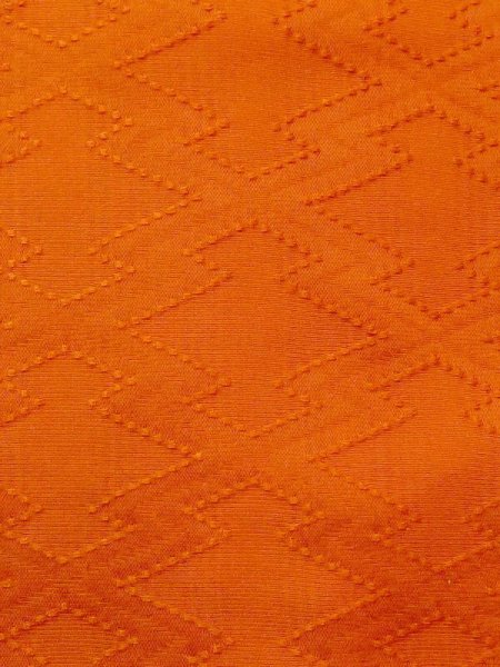 画像6: N0321B  女性用 道行  シルク(正絹)   橙色, 松皮菱 【中古】 【USED】 【リサイクル】 ★★☆☆☆ (6)
