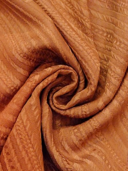 画像9: N0321D  女性用 道行  シルク(正絹)  灰色がかった 橙色, ぼかし 【中古】 【USED】 【リサイクル】 ★★★☆☆ (9)