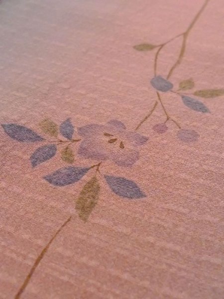 画像8: N0321E  女性用 道行  シルク(正絹)  淡い 灰色, ききょう 【中古】 【USED】 【リサイクル】 ★★☆☆☆ (8)