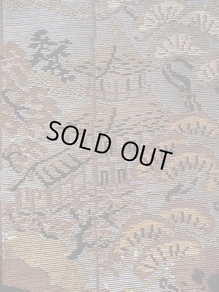 画像6: N0321F  女性用 道行  シルク（正絹）   黒, 松/松葉 【中古】 【USED】 【リサイクル】 ★★☆☆☆ (6)