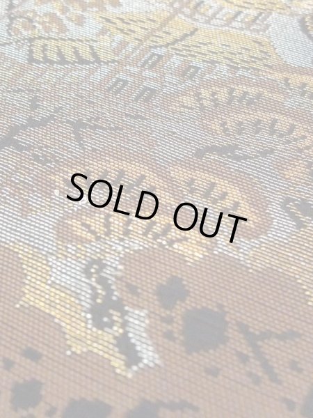 画像8: N0321F  女性用 道行  シルク（正絹）   黒, 松/松葉 【中古】 【USED】 【リサイクル】 ★★☆☆☆ (8)