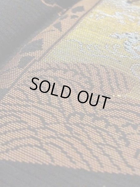 画像10: N0321F  女性用 道行  シルク（正絹）   黒, 松/松葉 【中古】 【USED】 【リサイクル】 ★★☆☆☆ (10)