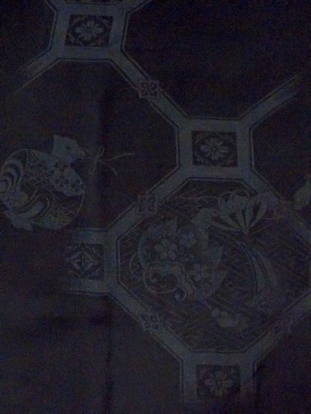 画像3: N0321H  女性用 道行 使用感あり シルク(正絹)   黒,  【中古】 【USED】 【リサイクル】 ★★☆☆☆ (3)