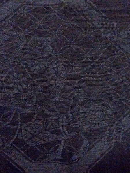 画像5: N0321H  女性用 道行 使用感あり シルク(正絹)   黒,  【中古】 【USED】 【リサイクル】 ★★☆☆☆ (5)