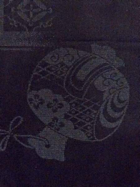 画像7: N0321H  女性用 道行 使用感あり シルク(正絹)   黒,  【中古】 【USED】 【リサイクル】 ★★☆☆☆ (7)