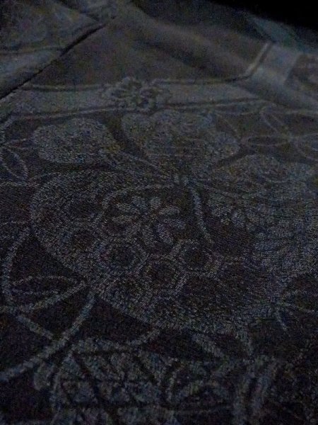 画像8: N0321H  女性用 道行 使用感あり シルク(正絹)   黒,  【中古】 【USED】 【リサイクル】 ★★☆☆☆ (8)