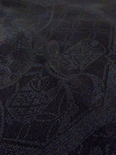 画像9: N0321H  女性用 道行 使用感あり シルク(正絹)   黒,  【中古】 【USED】 【リサイクル】 ★★☆☆☆ (9)