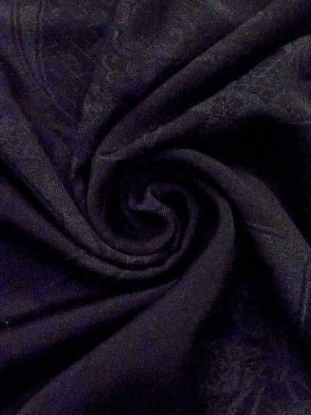 画像12: N0321H  女性用 道行 使用感あり シルク(正絹)   黒,  【中古】 【USED】 【リサイクル】 ★★☆☆☆ (12)