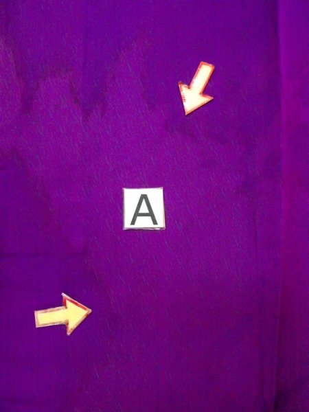 画像12: N0321L  女性用 道行  シルク(正絹)  光沢のある 紫色, 線 【中古】 【USED】 【リサイクル】 ★☆☆☆☆ (12)