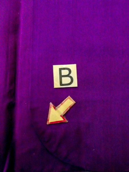 画像13: N0321L  女性用 道行  シルク(正絹)  光沢のある 紫色, 線 【中古】 【USED】 【リサイクル】 ★☆☆☆☆ (13)