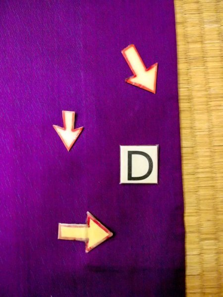 画像15: N0321L  女性用 道行  シルク(正絹)  光沢のある 紫色, 線 【中古】 【USED】 【リサイクル】 ★☆☆☆☆ (15)