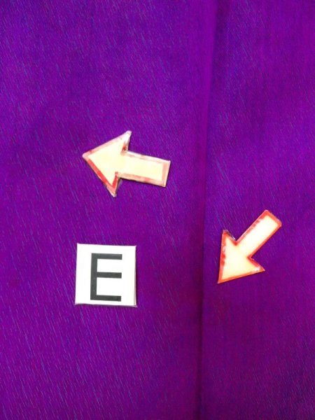 画像16: N0321L  女性用 道行  シルク(正絹)  光沢のある 紫色, 線 【中古】 【USED】 【リサイクル】 ★☆☆☆☆ (16)