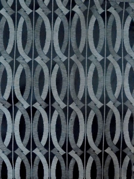 画像3: N0321N  女性用 道行  シルク(正絹)   灰色, 幾何学模様 【中古】 【USED】 【リサイクル】 ★★☆☆☆ (3)