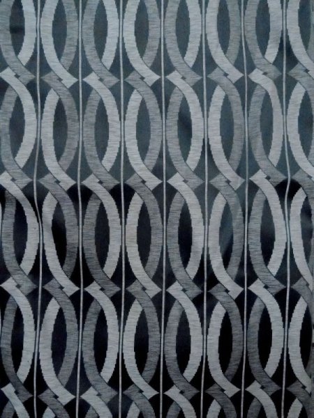 画像4: N0321N  女性用 道行  シルク(正絹)   灰色, 幾何学模様 【中古】 【USED】 【リサイクル】 ★★☆☆☆ (4)
