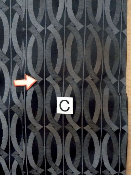 画像14: N0321N  女性用 道行  シルク(正絹)   灰色, 幾何学模様 【中古】 【USED】 【リサイクル】 ★★☆☆☆ (14)