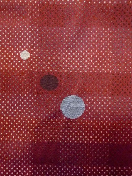 画像6: N0321Q  女性用 雨コート  シルク（正絹）   えんじ, 小さな点々 【中古】 【USED】 【リサイクル】 ★★☆☆☆ (6)