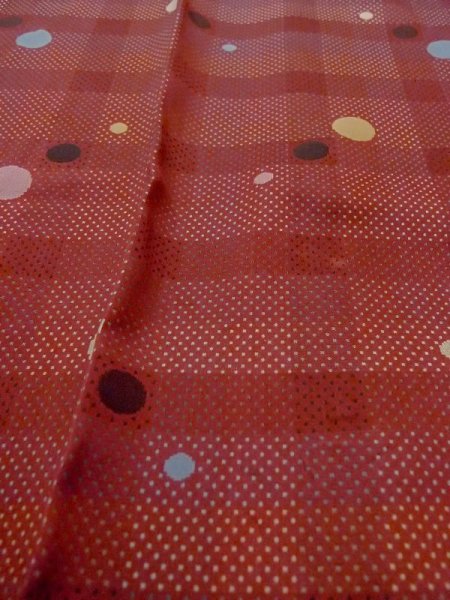 画像10: N0321Q  女性用 雨コート  シルク（正絹）   えんじ, 小さな点々 【中古】 【USED】 【リサイクル】 ★★☆☆☆ (10)