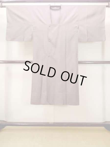 画像1: N0321S  女性用 道行  シルク（正絹）  光沢のある 茶色, 線 【中古】 【USED】 【リサイクル】 ★★★☆☆ (1)