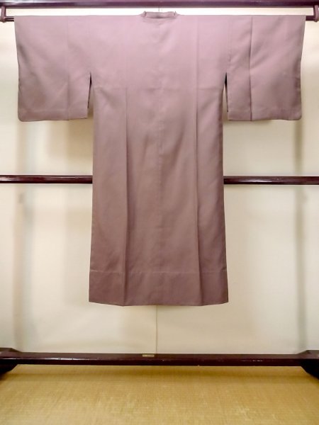 画像2: N0321S  女性用 道行  シルク（正絹）  光沢のある 茶色, 線 【中古】 【USED】 【リサイクル】 ★★★☆☆ (2)